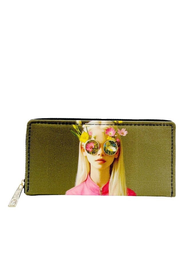 Shyamrut محافظ صغيرة للنساء، محفظة أنيقة وعصرية من الجلد الصناعي مع جيب بسحاب للعملات المعدنية، مناسبة للفتيات، محفظة يد أنيقة، محفظة هدايا أنيقة للنساء (أخضر) - Image 1